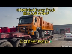 SINOTRUCK Howo Cameroon'da 8X4 Çöp Kamyonu 375 Multimedia sistemi olan Tipper Kamyonu