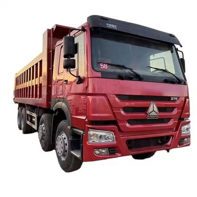 İyi bir fiyat. 50 Ton 12 Tekerlekli Sinotruk Çöp Kamyonu Kullanılmış Howo 371 375 420 HP Tipper Kamyonu 8X4 Kırmızı çevrimiçi