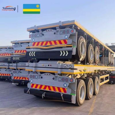 İyi bir fiyat. 40ft 3 ve 4 aks 48ft 53ft Platforma Düz yataklı konteyner Çekici çelik zemini ile yarı römork 3-5mm Elmas plaka çevrimiçi