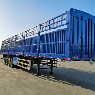 İyi bir fiyat. 3/4 Eksel 60/80 Ton 12R20 Lastik Hayvan Kargo Çit Yarım römork Çift hatlı fren sistemi ile hayvan taşıma römoru çevrimiçi